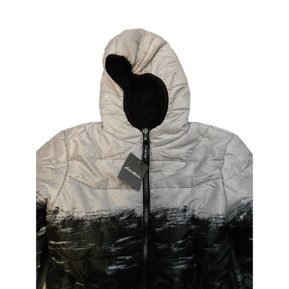 Eddie Bauer Kids Deer Harbor Reversible Hooded Jacket XS (5/6) Gray Black - Picture 6 of 14